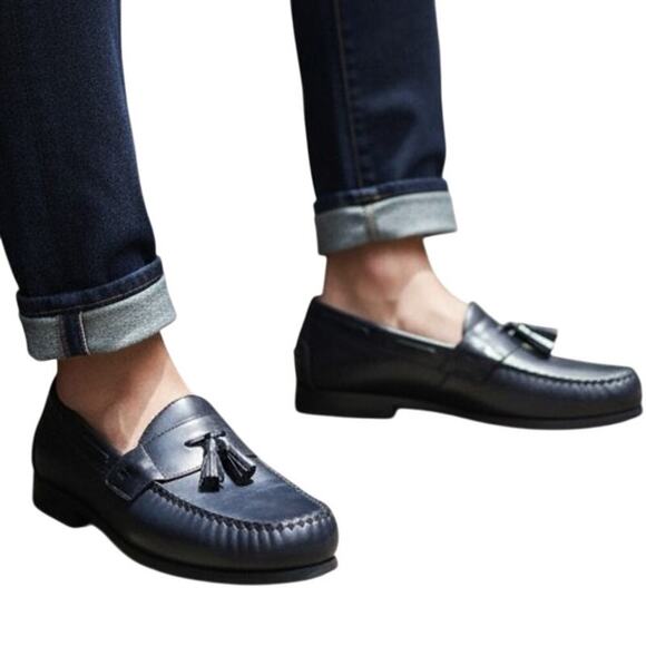 Johnston & Murphy Other - Johnson & Murphy Mens Loafers Black Tassels Leather Sheep Skin Sz 13M